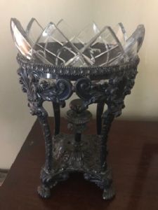 Crystal Cut Bowl,Pewter