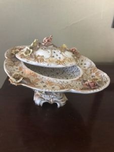 Glass Italy Dish/Inlay gold